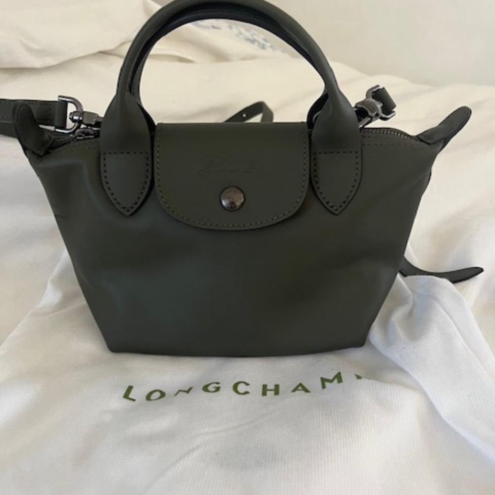 Longchamp Le Pliage Xtra Leather Crossbody, Green - Excellent - Picture 9 of 12